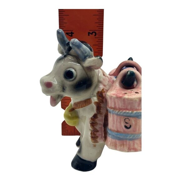 Hand-Painted Ceramic Cow Salt & Pepper Shakers Vintage Collectible 1950s Style - Picture 7 of 11